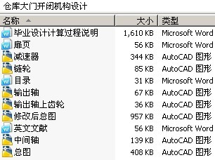仓库大门开闭机构设计