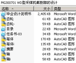 MG300701 WD型采煤机截割部的设计