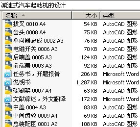 减速式汽车起动机的设计
