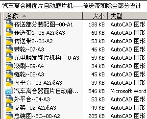 汽车离合器面片自动磨片机——传送带和除尘部分设计