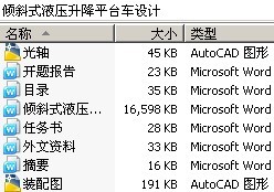 倾斜式液压升降平台车设计