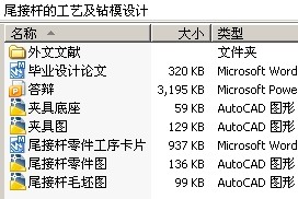 尾接杆的工艺及钻模设计